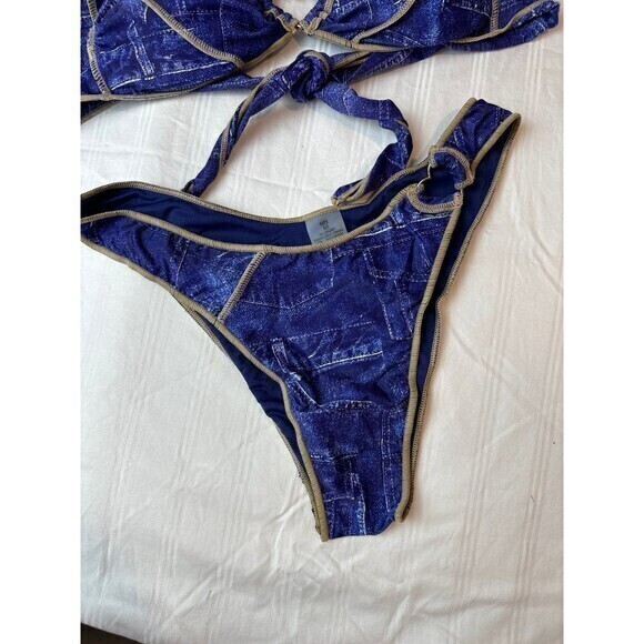 Mermaid Swimwear‎ Bandeau Top Detachable Halter Strap Bikini Set Size M RefN02 - Picture 4 of 6